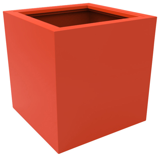 Large Athens Planter, Burnt Orange Modern Plant Pots & Planters