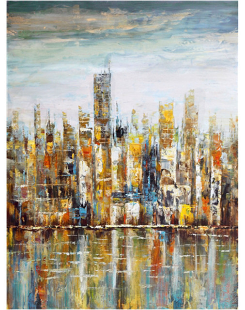 Downtown Wall Decor Transitional Paintings by Moe's Home Collection