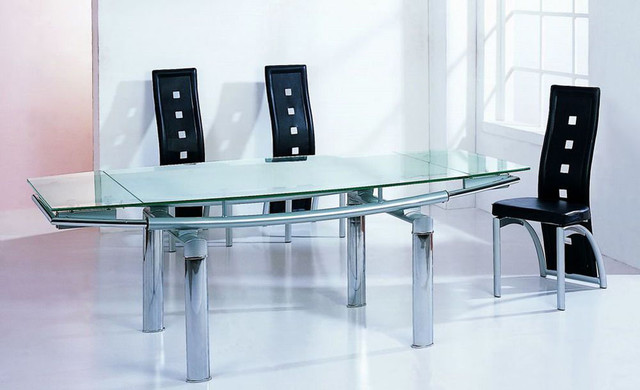 Modern Glass Dining Table With Extension