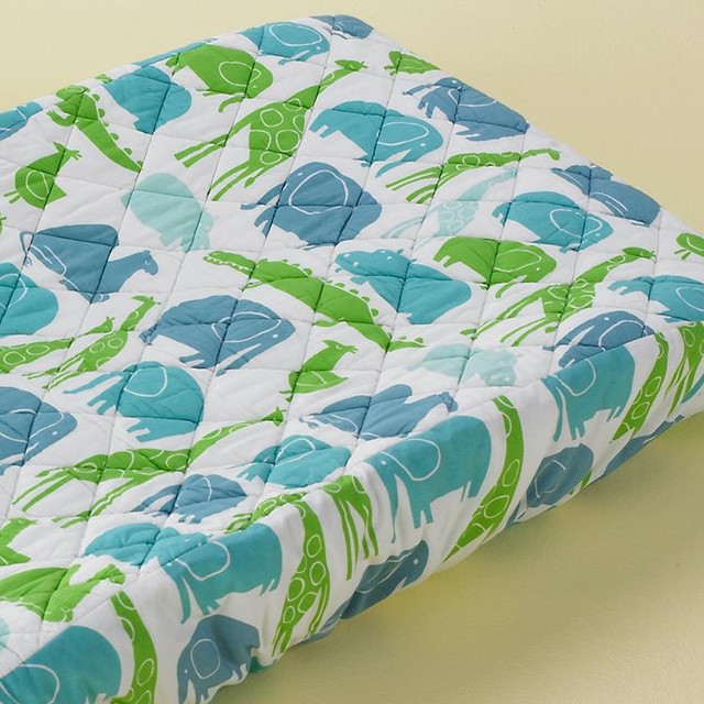 Baby Light Blue Zoo Pad Cover Contemporary Changing Tables by The