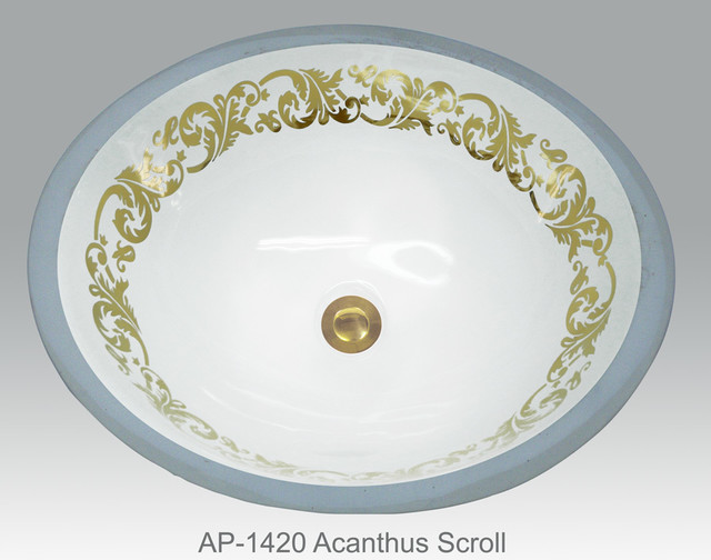 Hand Painted Undermounts by Atlantis Porcelain Traditional Bathroom