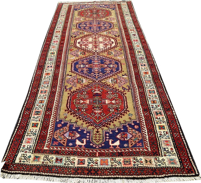 Consigned Camel Hair Persian Sarab Runner Rug Traditional Hall And Stair Runners by art