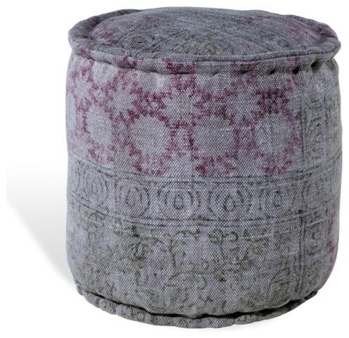 Carys Pouf - Red, Gray - Southwestern - Floor Pillows And Poufs - by Urban Colony