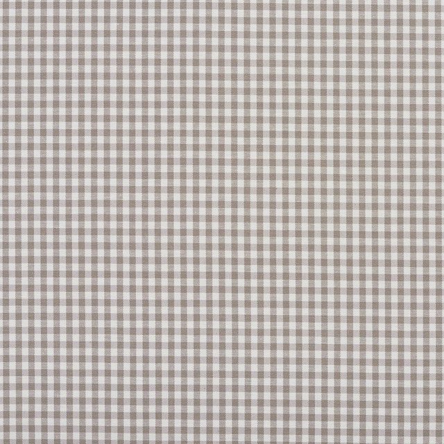 Taupe And White Small Gingham Cotton Heavy Duty Upholstery Fabric By The Yard Transitional