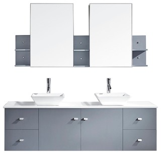 Clarissa 72 Double Bathroom Vanity Cabinet Set In Gray Modern Clarissa 72 Double Bathroom Vanity Cabinet Set In Gray Modern