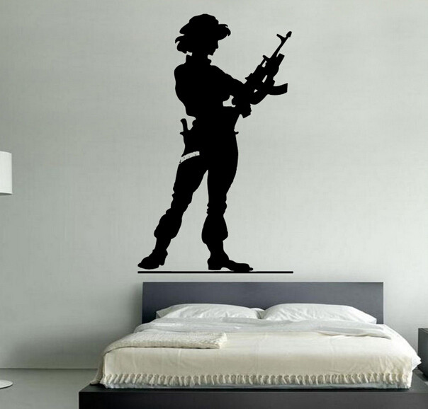 Military Wall Decal Female Soldier Modern Wall Decals portland