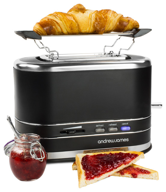 Andrew James Lumiglo Toaster with Warming Rack BLACK Toasters north