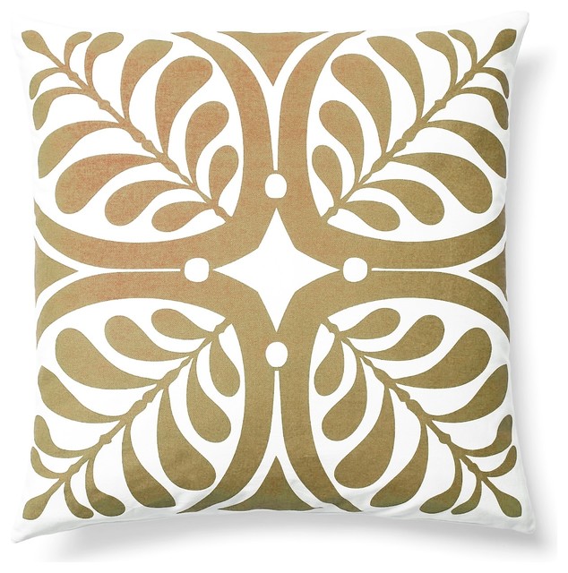 Modern Contemporary Graphic Home Decor Accent Pillow Print, Taupe transitional-decorative-pillows