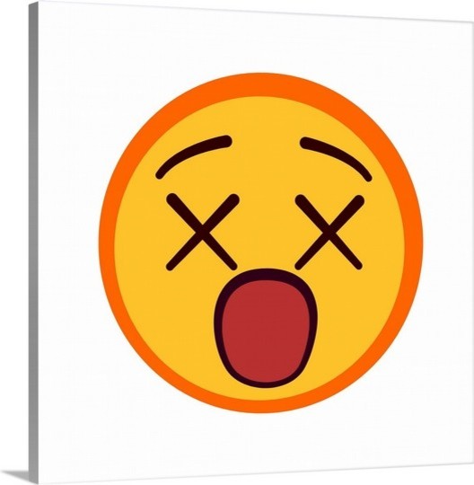 Premium ThickWrap Canvas Entitled Emoji Knock Out Face, 24"x24
