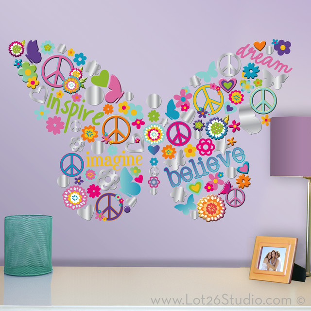 Butterfly Collage Wall Decals Contemporary Wall Decals san