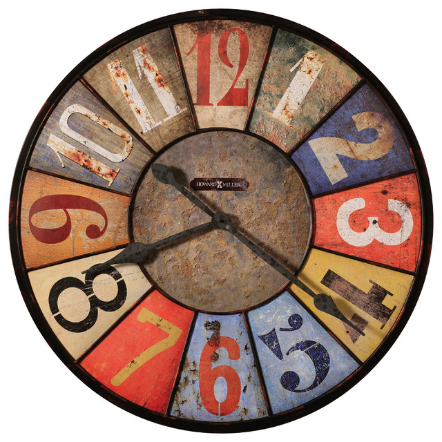 Howard Miller County Line Oversize Multicolored Wall Clock Farmhouse