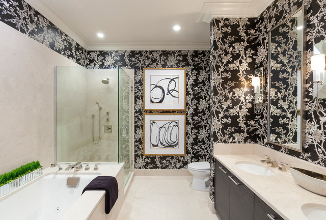 Interior Bathroom Design with Uniqe Wall