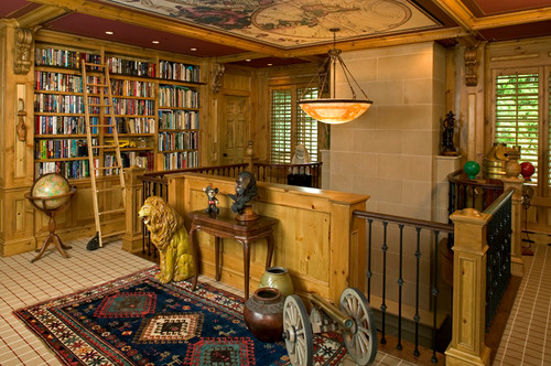 Eclectic home library 