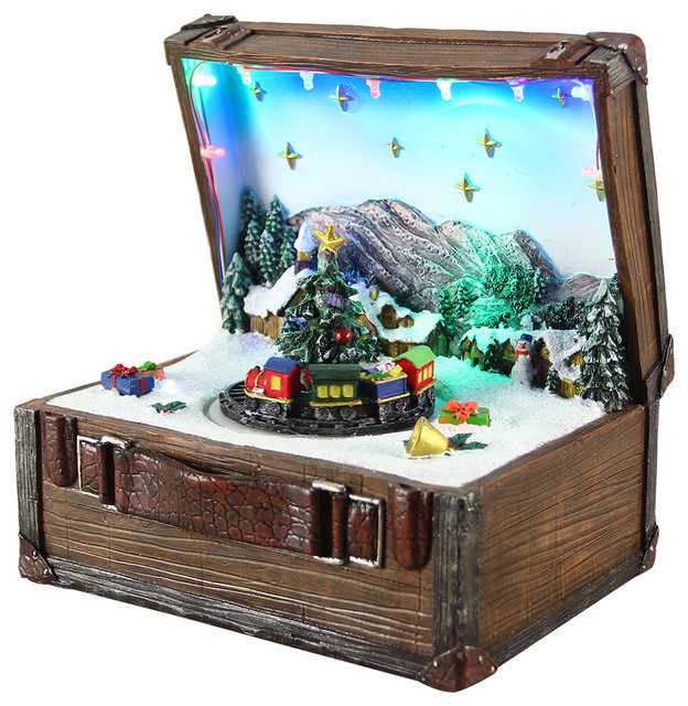 Christmas Train Music Box Rustic Christmas Decorations by Young's