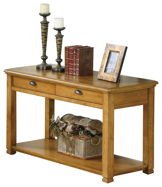 Monarch Specialties I 7889S Light Oak Veneer Sofa Console Table w/ Two