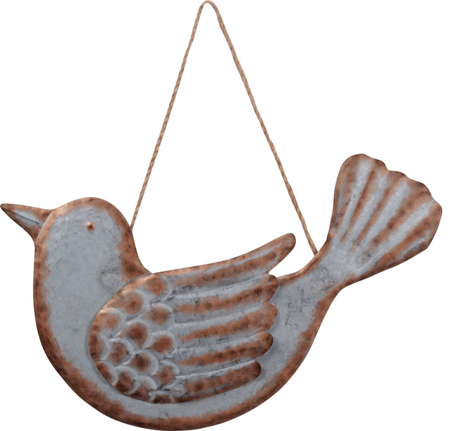 Galvanized Metal Bird Decor Farmhouse Metal Wall Art by Wilco Home