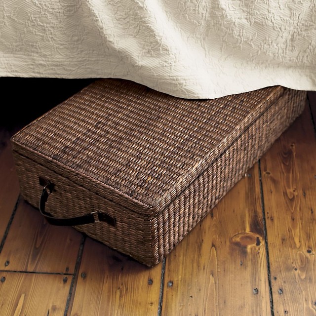 Under Bed Storage Box With Lid, Dark Brown Contemporary Storage Bins And Boxes by The