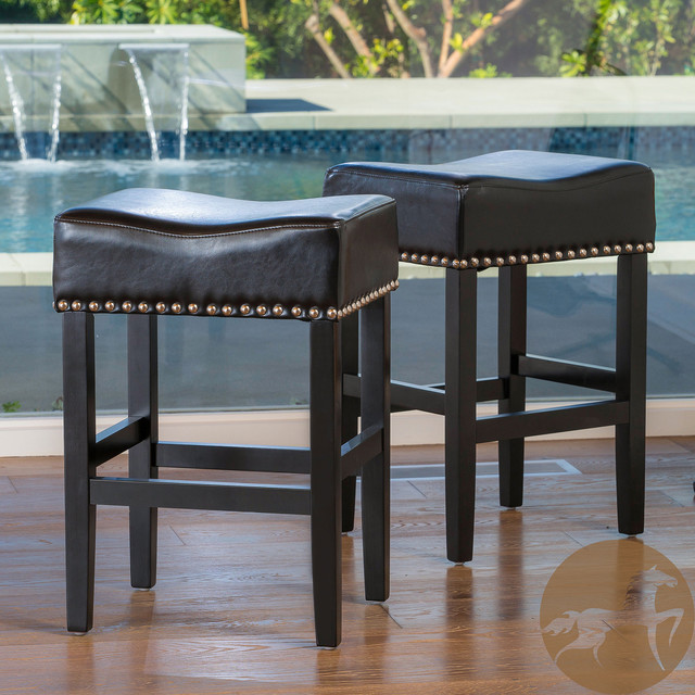 Christopher Knight Home Lisette Backless Black Leather ...