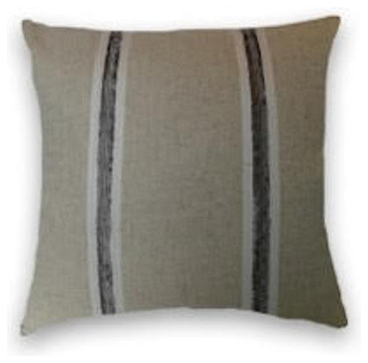 Grey/Silver Chenille Striped Throw, 22x22 Pillow Cover - Traditional - Decorative Pillows - by ...