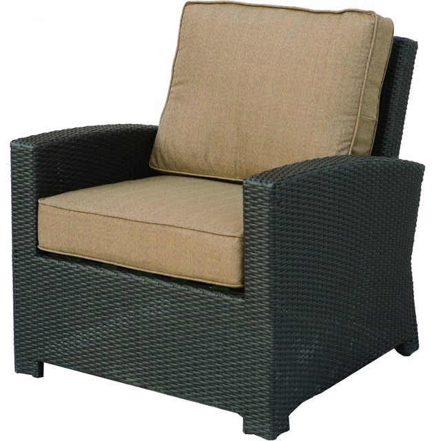 Darlee Vienna Resin Wicker Patio Lounge Chair - Espresso - Modern