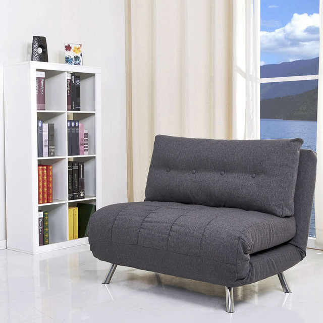 Tampa Gray Convertible Large Chair/ Bed - Baby And Kids - by Overstock ...
