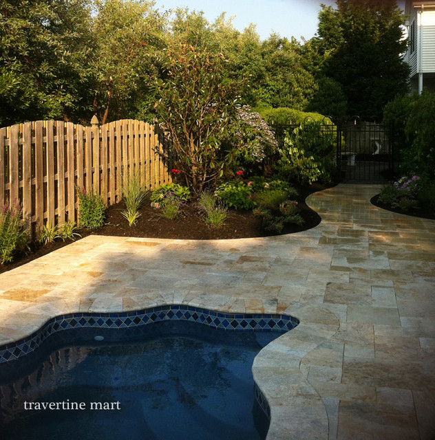 Country Classic Travertine Pavers Traditional Pool Miami By Travertine Mart 