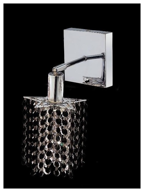 Mini Jet Crystal Sconce w 1 Light in Chrome (Strass Swarovski) contemporary-wall-sconces
