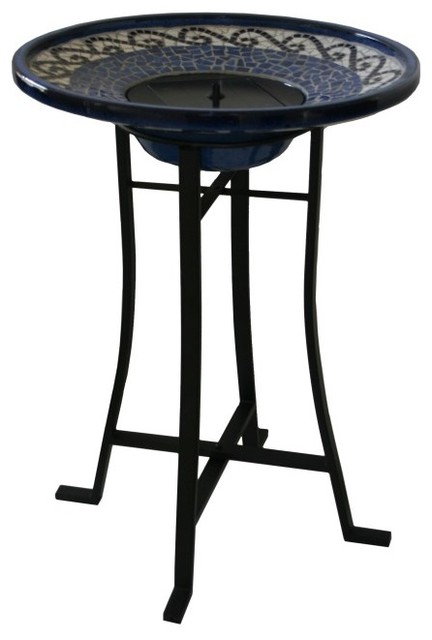mosaic ceramic solar birdbath with metal stand modern mosaic ceramic solar birdbath with metal stand modern