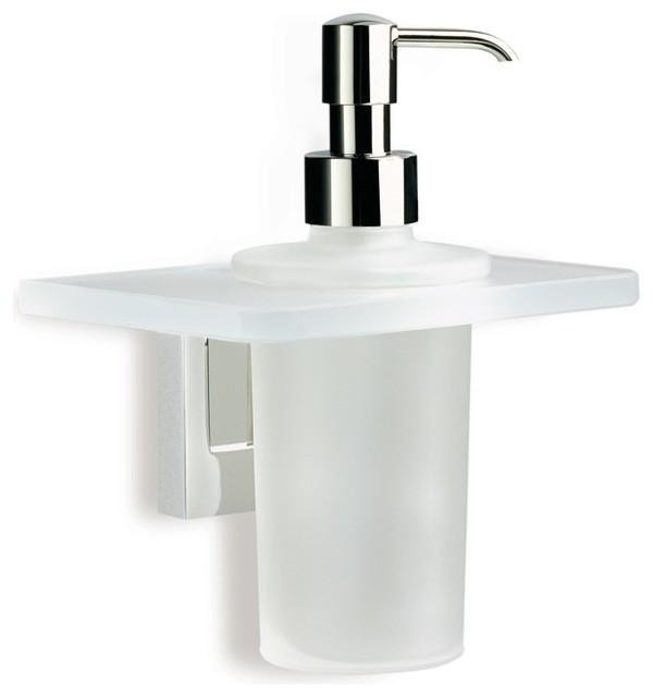 Wall Mounted Frosted Glass Soap Dispenser Modern Soap & Lotion