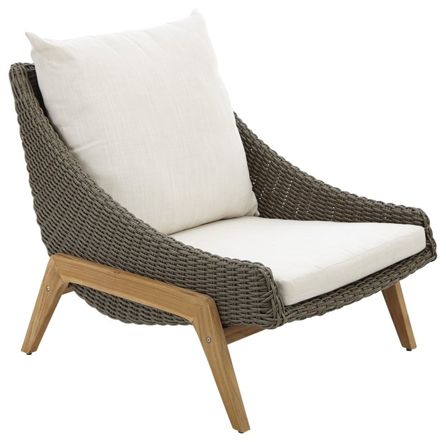 Retro Rattan Effect Coffee Chair - Contemporary - Garden Lounge Chairs