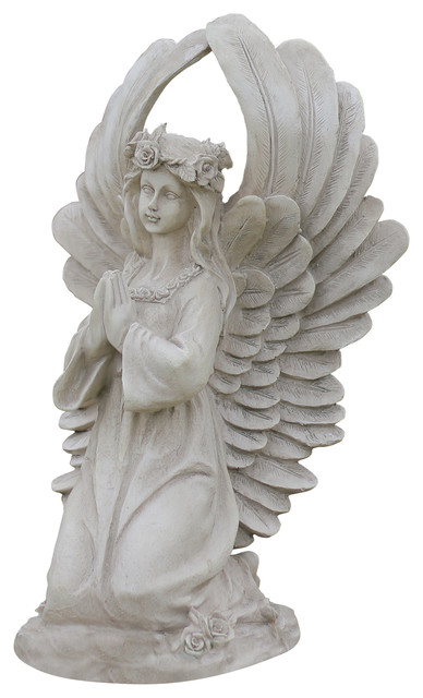 Angel Kneeling In Prayer Outdoor Garden Statue Traditional