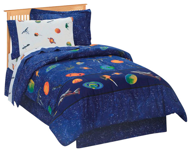 Outer Space Satellites Full Bed in a Bag Traditional Kids Bedding