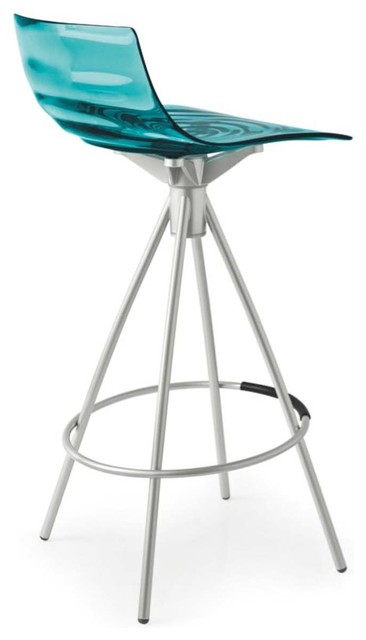 L'Eau Counter Stool, Transparent Aquamarine - Modern - Bar Stools And Counter Stools - other 