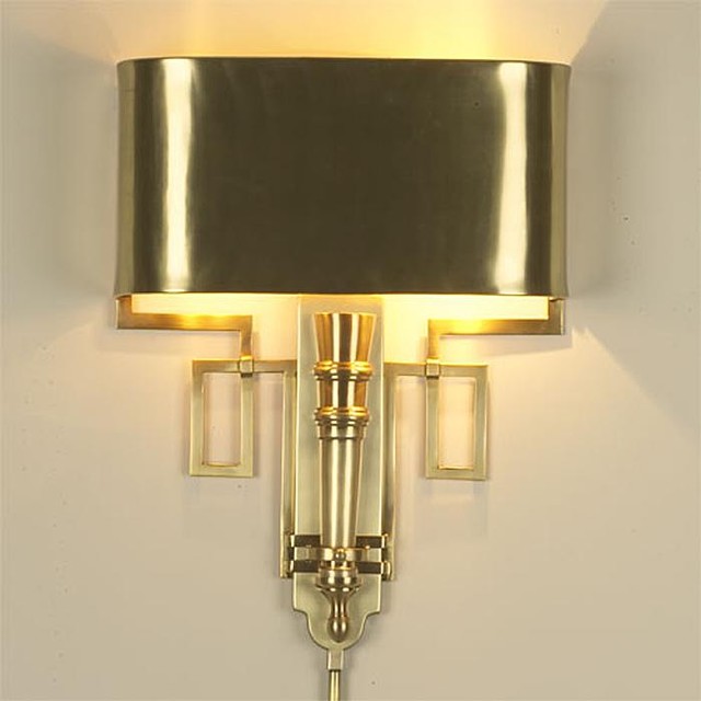 Torch Sconce With ShadeAntique Brass Traditional Wall Sconces by