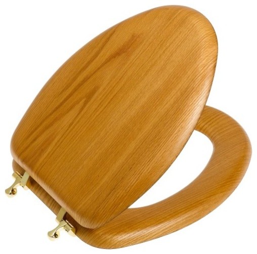 Toilet Seat Elongated Natural Oak Modern Toilet Seats by