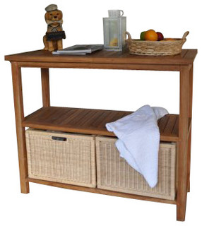Towel Console With 2 Shelves Table - Contemporary ...