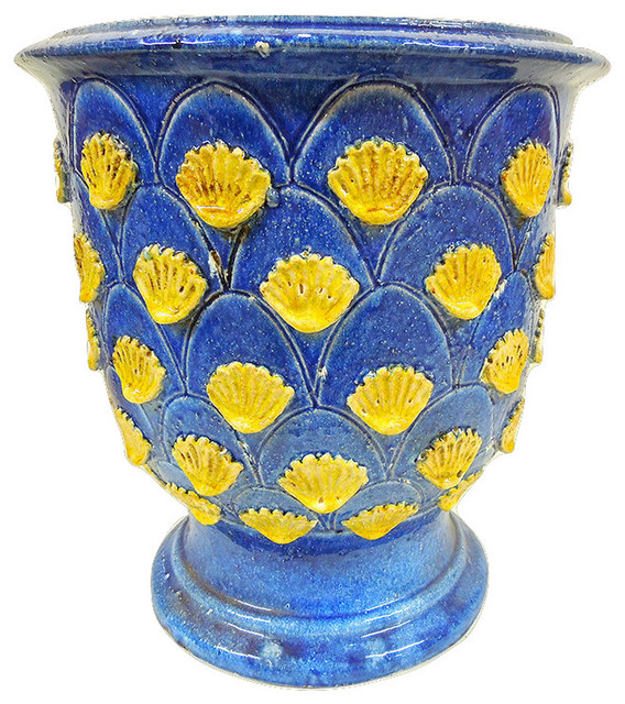 Tuscan Nd Dolfi Extra Large Footed Cachepot Planter Mediterranean