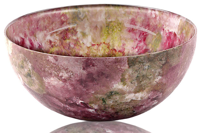 Handcrafted Glass Secret Garden Bowl, Extra Large - Contemporary ...