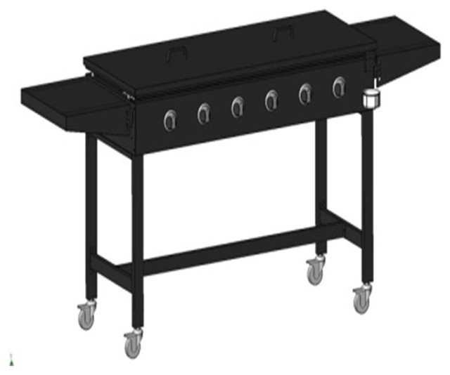 Jumbuck 6 Burner Solid Plate Flat Top BBQ Traditional BBQs by