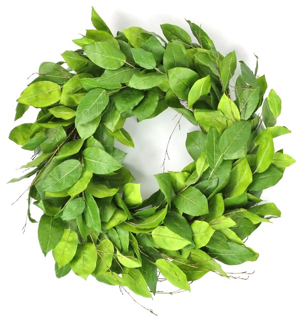 Artificial Lemon Leaf Wreath Modern Wreaths And Garlands by Gold