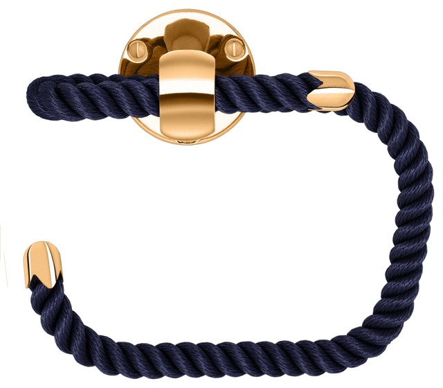 Nautiluxe Collection Toilet Paper Holder, Blue and Gold Coastal