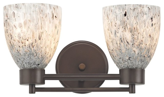 Modern Bathroom Light with Grey Art Glass in Neuvelle Bronze Finish - Modern - Bathroom Vanity ...