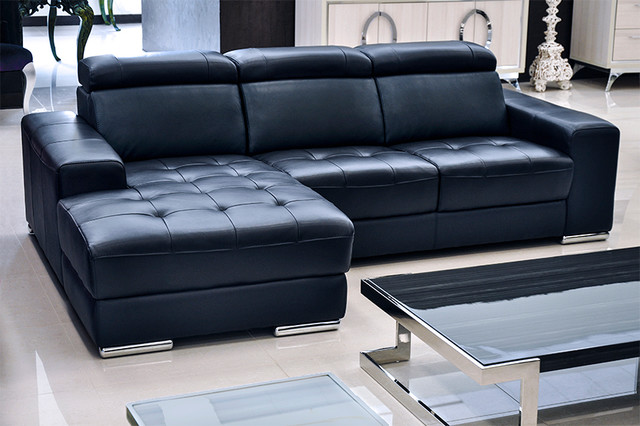 blue leather coach