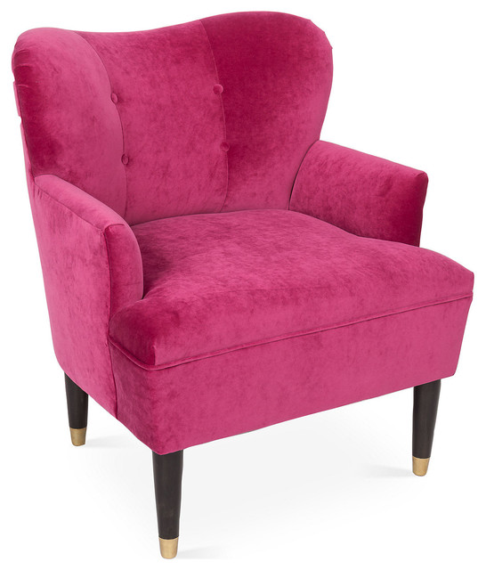 Sullivan Accent Chair, Berry Velvet contemporary-armchairs-and-accent