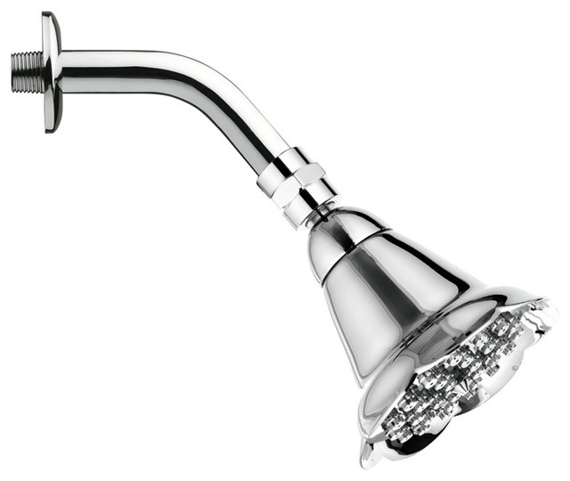 Full Spray Shower Head with Arm in Brass Contemporary Showerheads