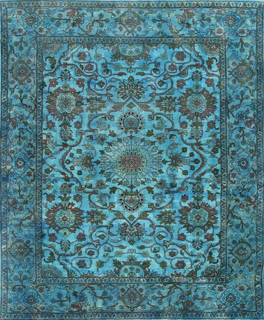 Overdyed Tiffany Blue Rug Area Rugs other metro by Rugsville