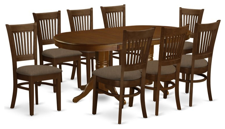 East West Furniture Vancouver Piece Wood Dining Table Set In Espresso