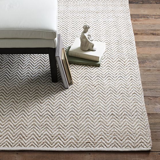 Jute Chenille Herringbone Rug, Natural Slate Modern Rugs