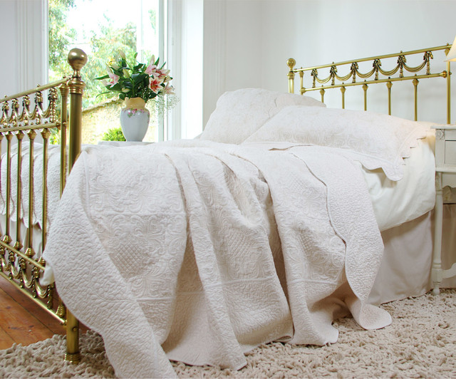 Colette Ivory Throw Traditional Bedspreads yorkshire and the humber by The French