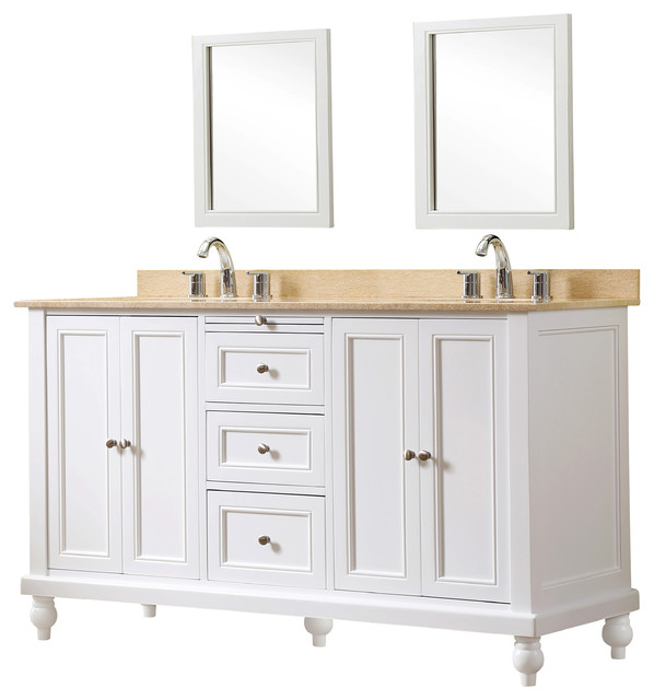 Vanity, Beige Marble Top, With Mirrors transitionalbathroomvanities 